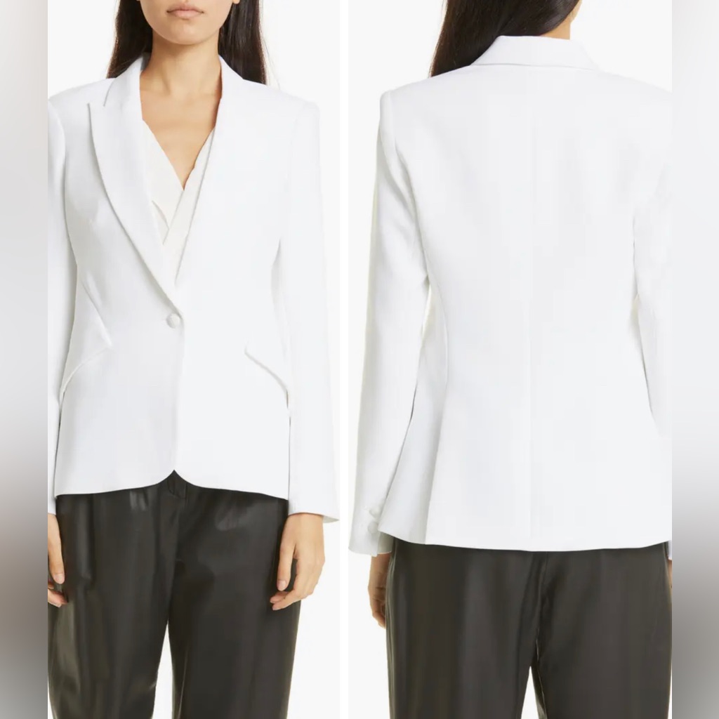 Nwt $675 L’agence Chamberlain Blazer In White Size 4